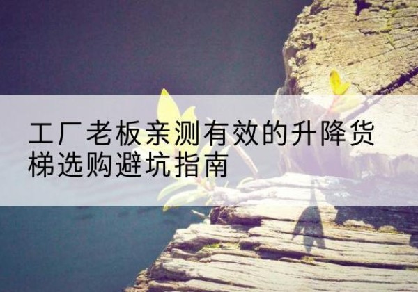 建湖升降货梯怎么选-工厂老板亲测有效的升降货梯选购避坑指南